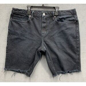 FRAME L'Homme Cut Off Shorts Mens Size 40 Blackbell Black Denim Raw Hem USA